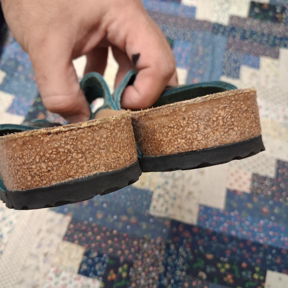 Birkenstock Arizona Soft Footbed Suede Slide Sandals Womens 36 Narrow Teal Blue - Picture 3 of 7
